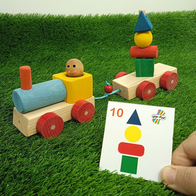 بازی الگودار قطار اشکال چوبی